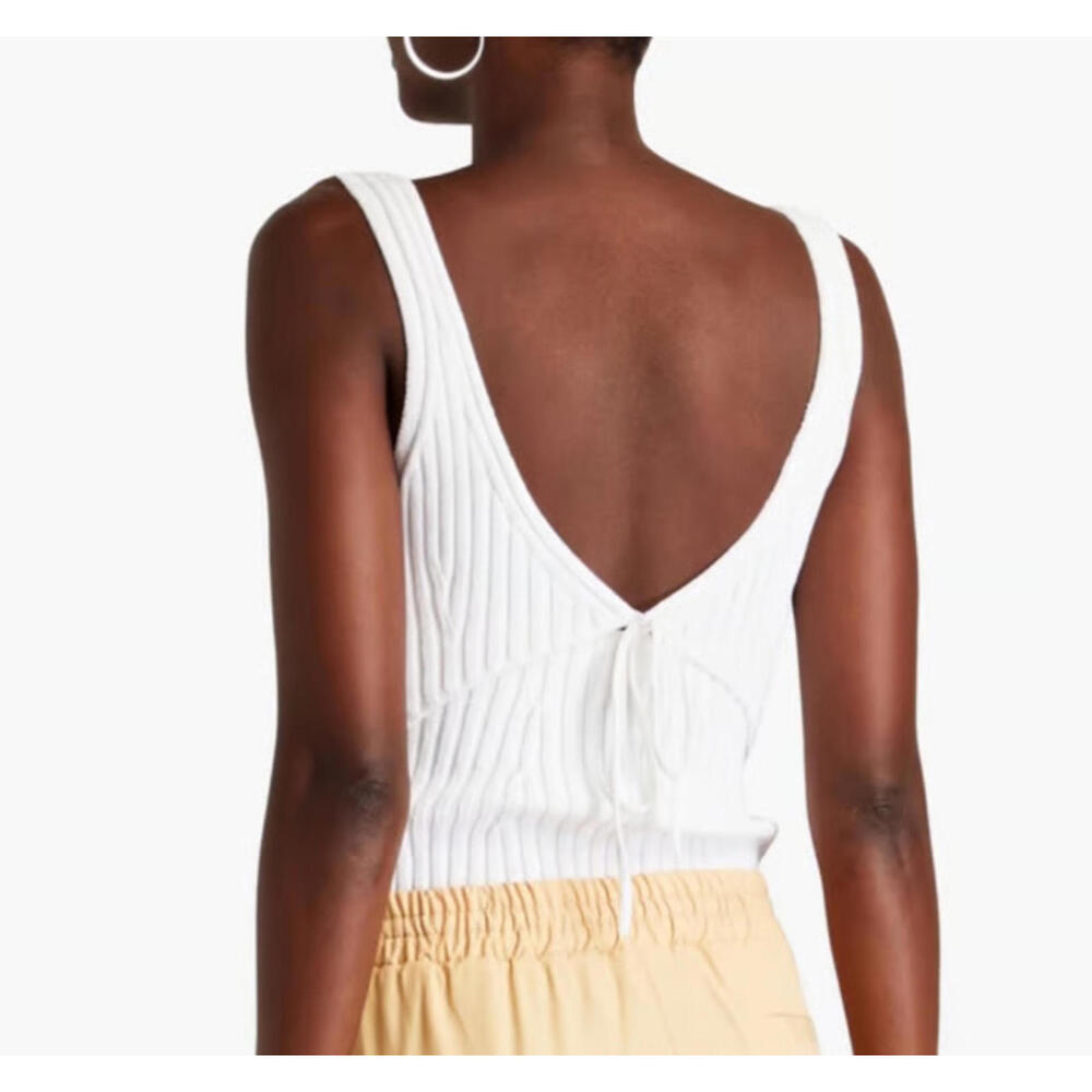 VINCE Ribbed‎ Knit Cotton Blend Tank - Medium